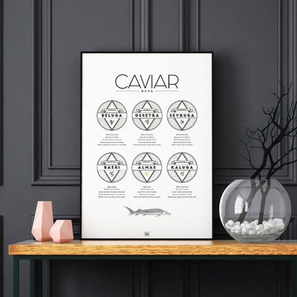 caviar poster, caviar explained, dark background