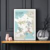 map of french wines, a France Map of Vineyards Wine Regions, dark background