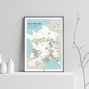 map of french wines, a France Map of Vineyards Wine Regions, light background