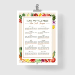fruits and vegetables in season by month, a fruits and vegetables calendar