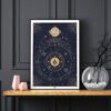 Virgo zodiac poster, Astrology Poster of zodiac sign poster, dark background