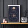 Capricorn zodiac poster, Astrology Poster of zodiac sign poster, dark background