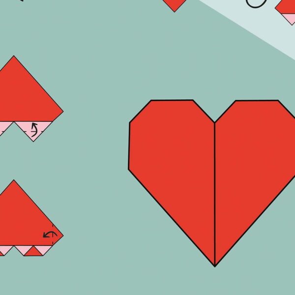 Origami heart poster zoom