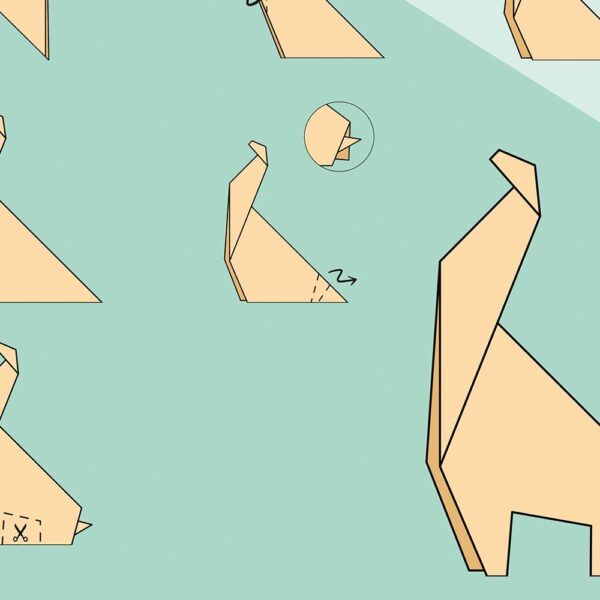 Origami giraffe poster zoom