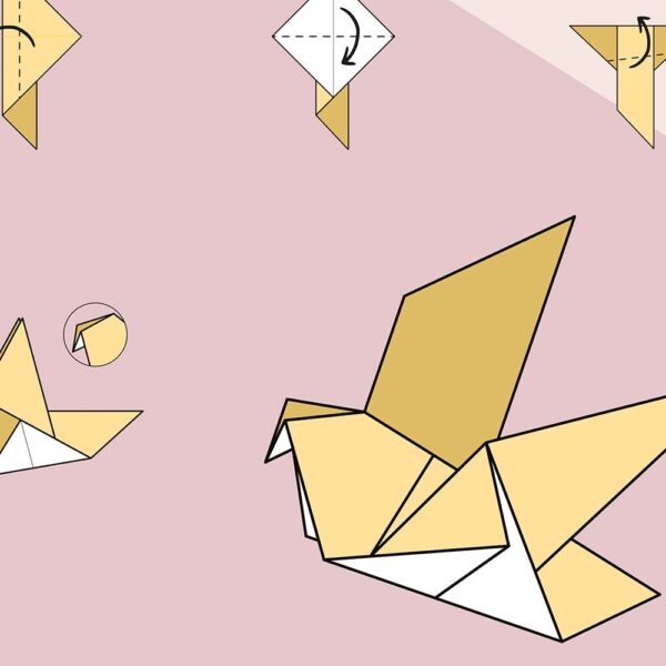 Origami bird poster zoom