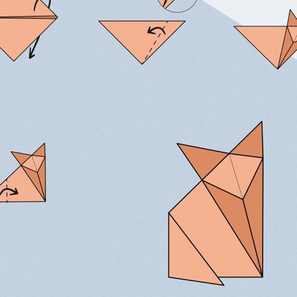 Origami fox poster zoom