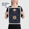 aquarius zodiac poster, Astrology Poster of zodiac sign poster, size 30x40cm, 12x16"