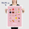 candy poster, sweets poster 50x70 cm