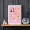 candy poster, sweets poster, dark background