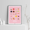 candy poster, sweets poster, on a light background