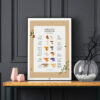 Edible Wild Mushrooms Poster dark background