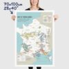 map of french wines, a France Map of Vineyards Wine Regions, size 70x100cm, 28x40"