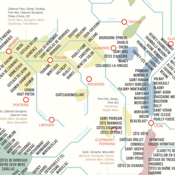 map of french wines, a France Map of Vineyards Wine Regions, zoom