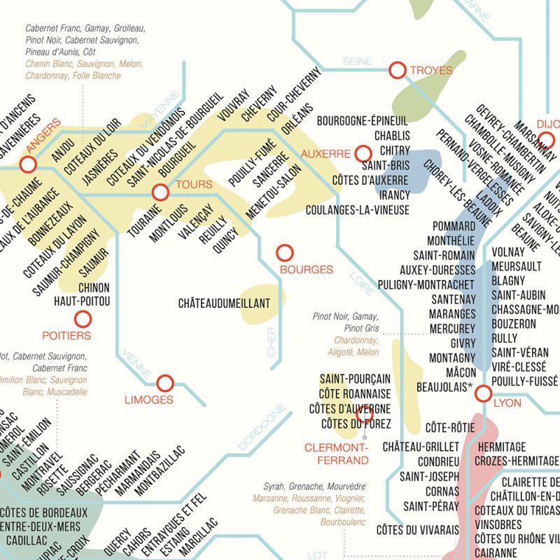 map of french wines, a France Map of Vineyards Wine Regions, zoom