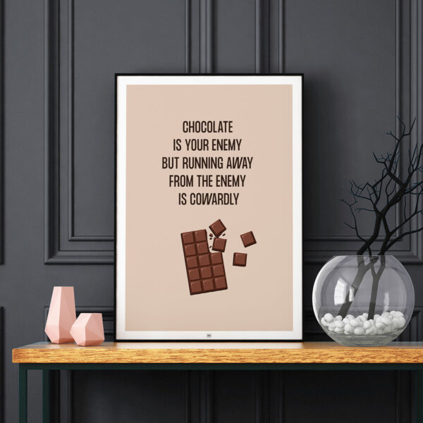 Funny Chocolate Poster dark background