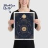 Libra zodiac poster, Astrology Poster of zodiac sign poster, size 30x40cm, 12x16"