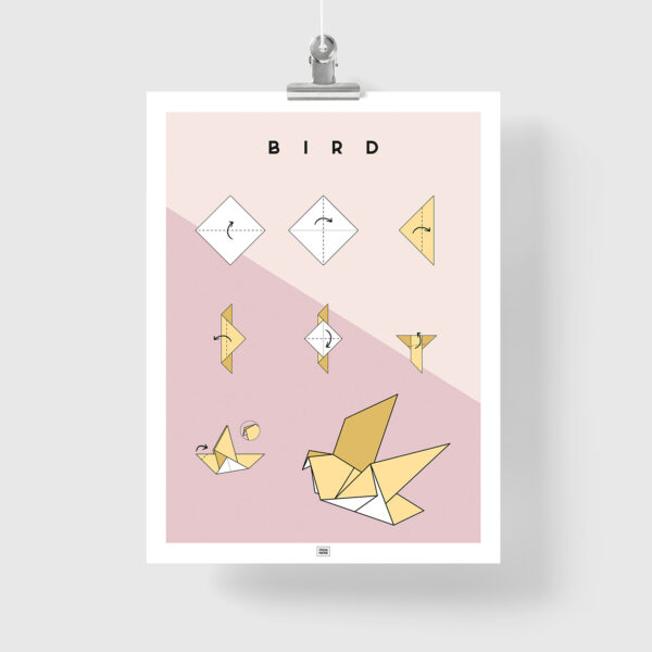 Origami bird poster