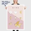 Origami bird poster size 70x100cm, 28x40"