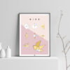 Origami bird poster light background
