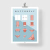 Origami butterfly poster