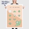 Origami cicada poster size 70x100cm, 28x40"