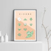 Origami cicada poster light background