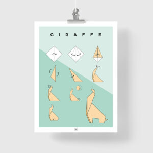 Origami giraffe poster