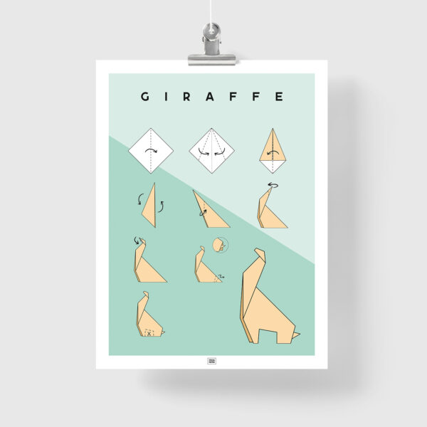 Origami giraffe poster