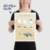 Origami plane poster size 30x40cm, 12x16"