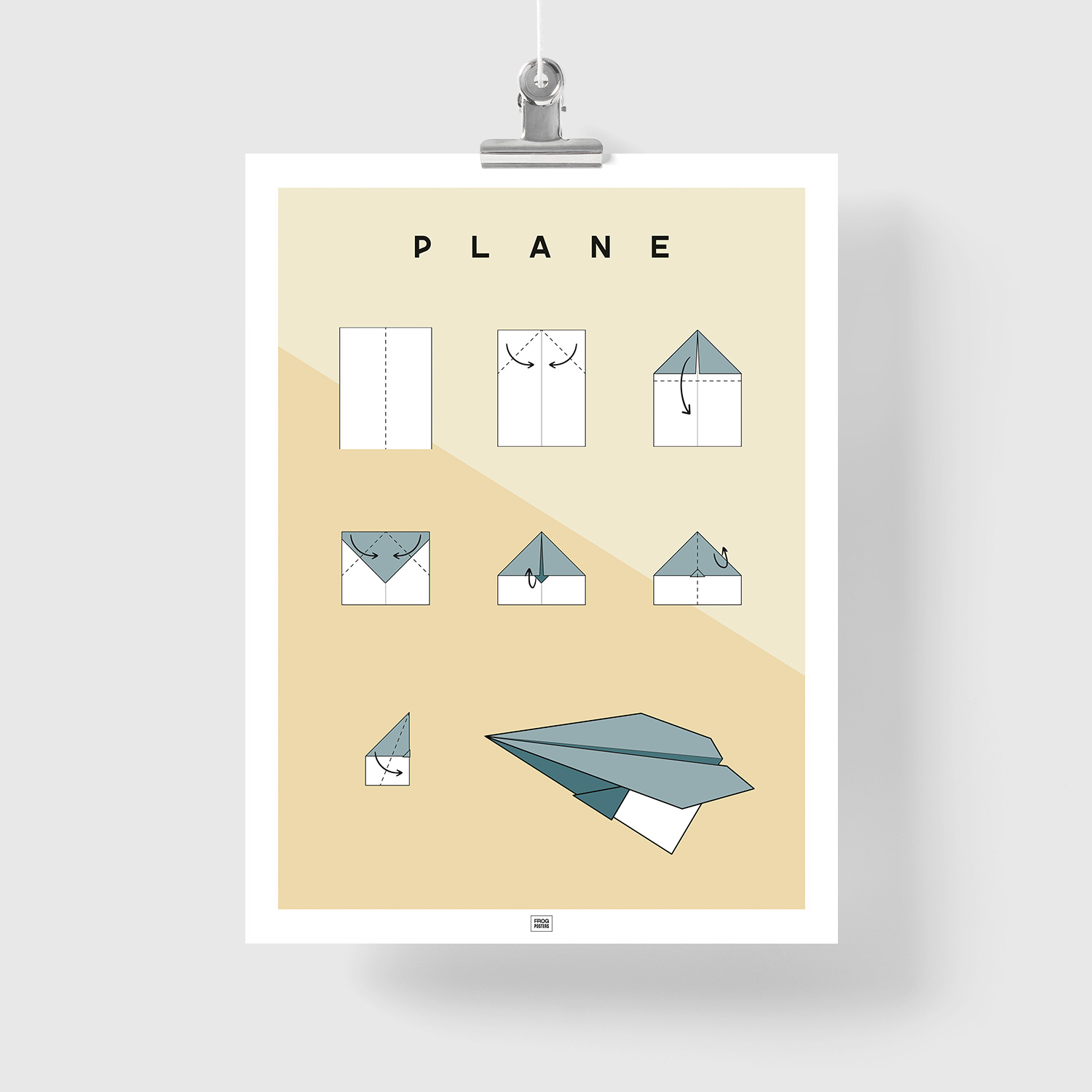 Origami plane poster