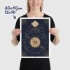 pisces zodiac poster, Astrology Poster of zodiac sign poster, size 30x40cm, 12x16"
